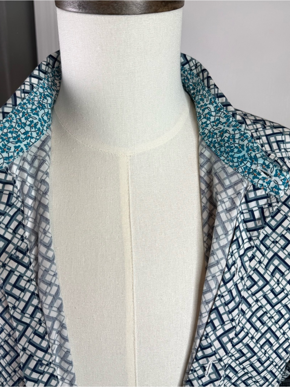 Robert Graham Classic Fit XL Geometric Print Button Down Shirt Blue Teal - Picture 14 of 16